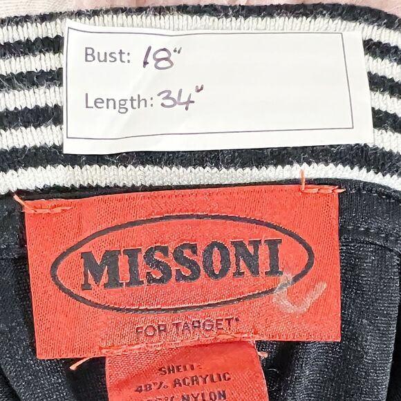 Missoni Black Zig Zag Chevron Dress Sleeveless Size Medium - Picture 6 of 6